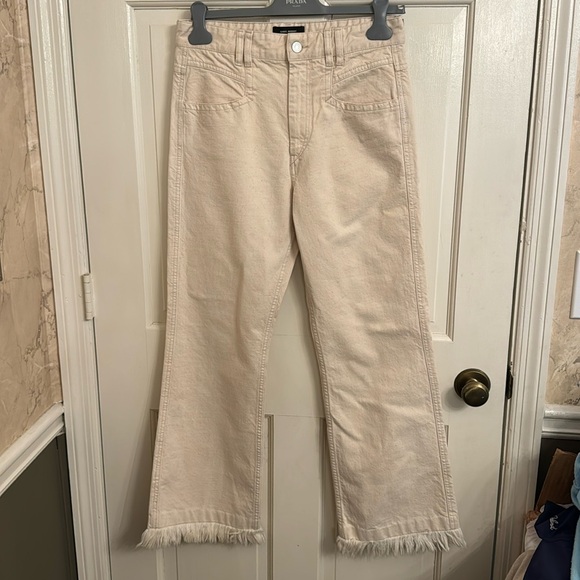 Isabel Marant Cream Denim Frayed Hem size 38 - Picture 3 of 14